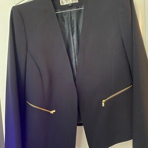 Black Women's Jacket with Gold Zippers